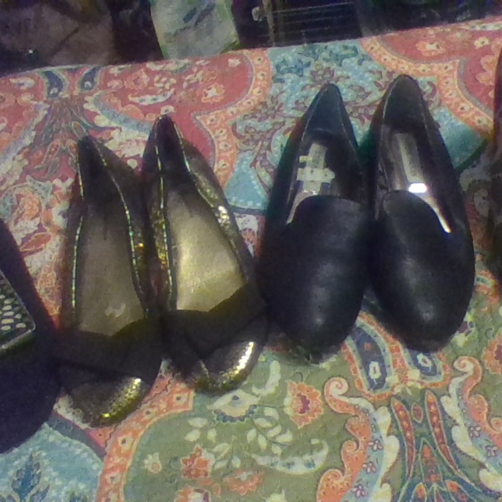 Flats and pair of heels